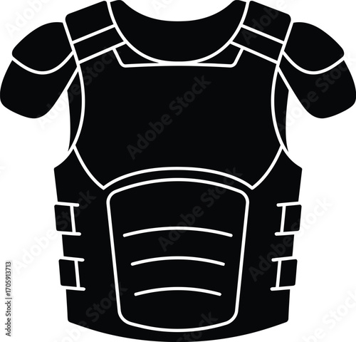Protective body armor vest vector illustration scalable eps icon for security and safety