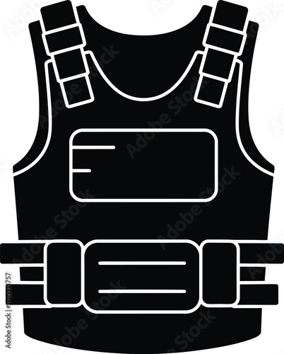 Scalable vector illustration of a tactical vest for security and protection