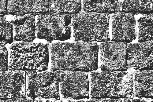 Weathered Stone Wall Grunge Texture, Distressed and Gritty Brick Background, Abstract Rough Concrete Surface Texture, Monochrome Urban Industrial Grunge Pattern
