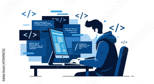 Expert Programmer Crafting Code And Engaging in Software Development Projects