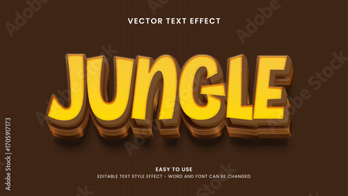 editable text effect jungle 3d style premium vector