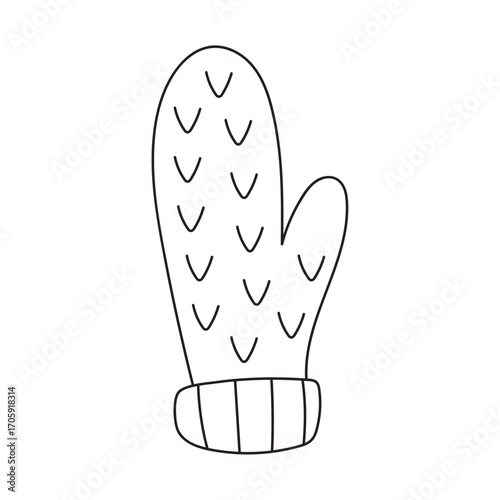 Doodle illustration of mittens