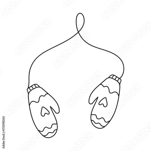 Doodle illustration of mittens