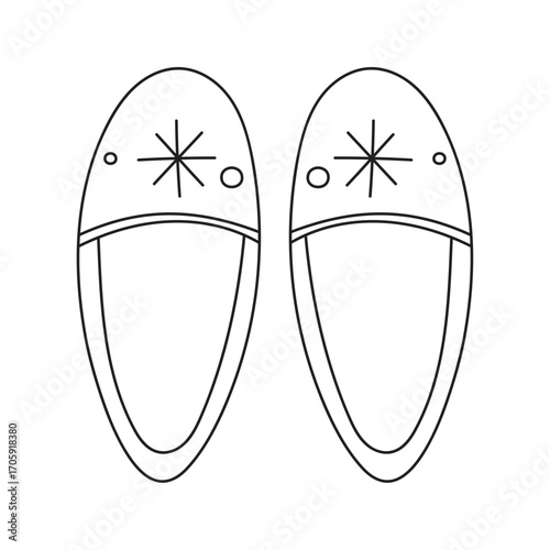 Doodle illustration of winter slippers