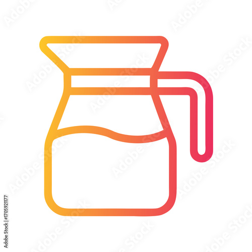 Colorful glass pitcher with liquid in gradient style  