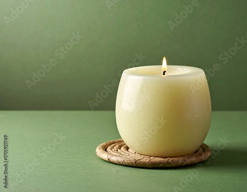Minimalist Candle Flame on Digital Lavender, Luminous Blue, Energy Orange, Pop Pink, Meadowland Green, Clay, Wax Paper, Cocoa Powder Textured Background, Serene Calm Eco Wellness Wellness Concept, Amp