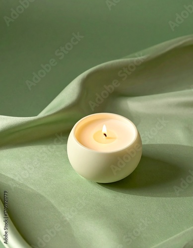 Minimalist Candle Flame on Digital Lavender, Luminous Blue, Energy Orange, Pop Pink, Meadowland Green, Clay, Wax Paper, Cocoa Powder Textured Background, Serene Calm Eco Wellness Wellness Concept, Amp