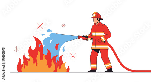 Firefighter Heroically Extinguishes Blaze, Protecting Life and Preventing Uncontrollable Destruction