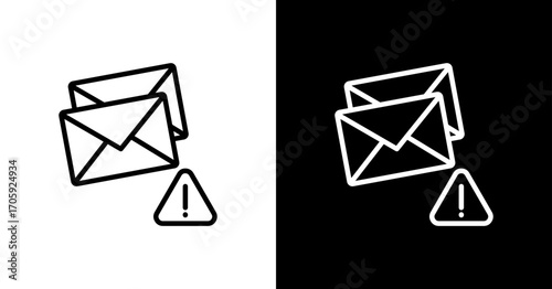 Email Spam White Icon Set Design