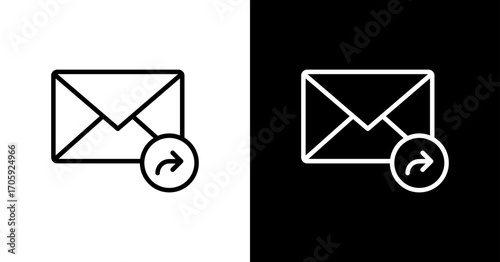 Email Forward White Icon Set Design