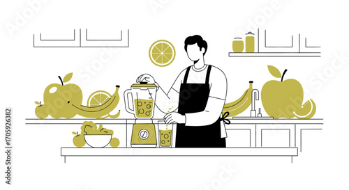 Healthy Smoothie Preparation: A Culinary Illustration of Modern Nutrition Approach