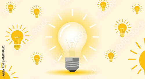 Illuminating Concepts for Innovation and Creativity with Vibrant Brightness in Yellow Tones