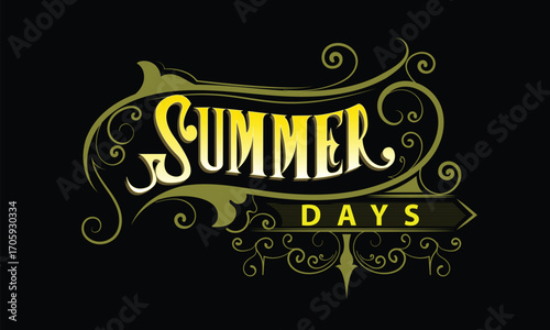 SUMMER DAYS lettering custom style design