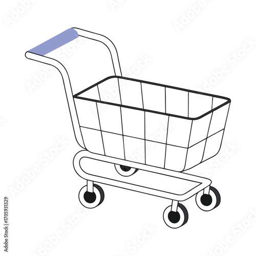 Vector art of simple illustration of an empty shopping cart
