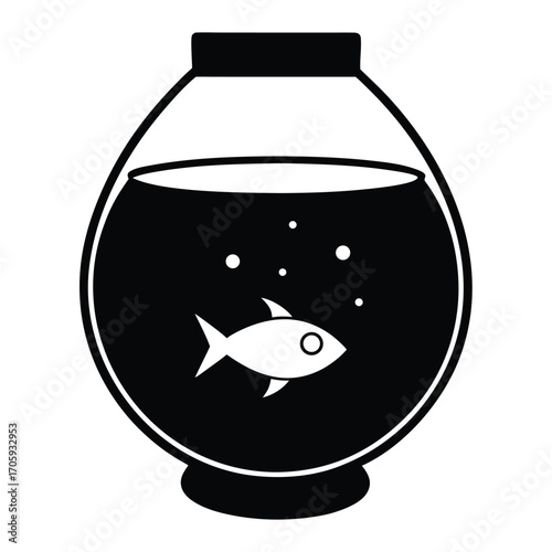 fishbowl night lamp vector icon