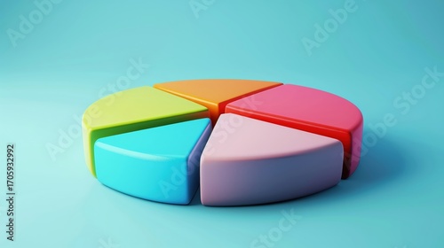 3D render icon  clay style of a bar chart with a stack of clay blocks representing different data points, isolated on pure white background 3d business icon