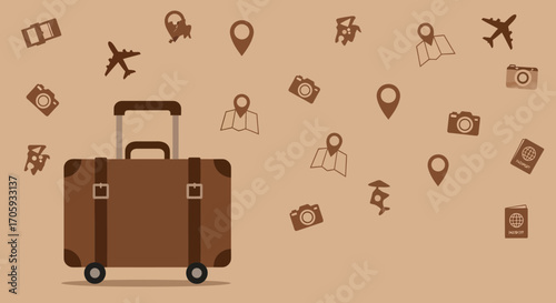 Journey Collection: Explore The World With Suitcases, Maps, Cameras, And Passports