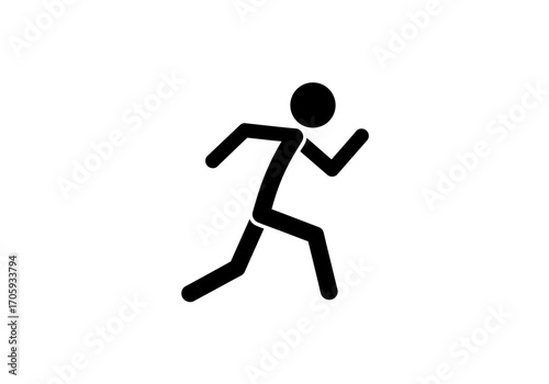 A black stick figure is depicted running