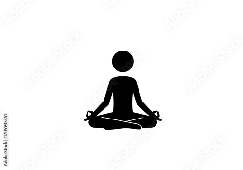 Silhouette figure in lotus position with hands in chin mudra