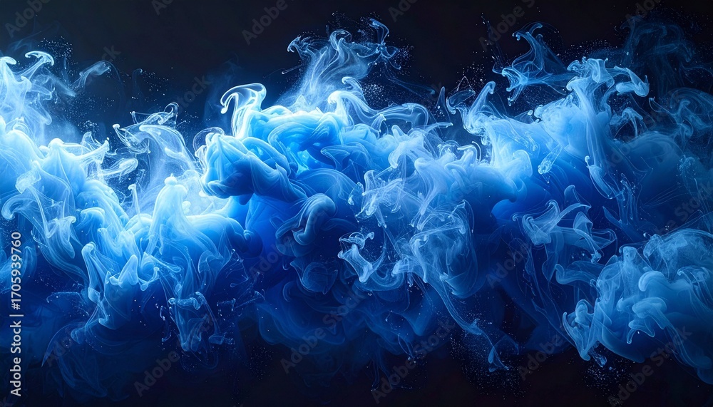 Obraz premium Abstract Blue Ink Swirl Background Texture Design.