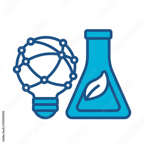 Education Icon In Blue Monochrome Flat Design, Vector Illustration