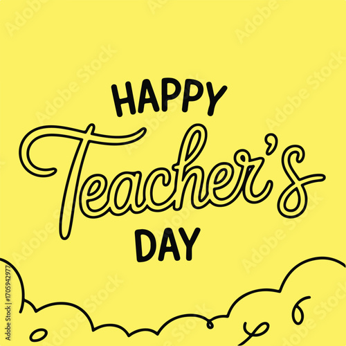 World Teacher’s Day Creative Typography Design with Book and Pencil Elements