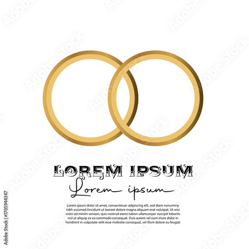 Interlocked Wedding Rings Vector Symbol, wedding rings vector