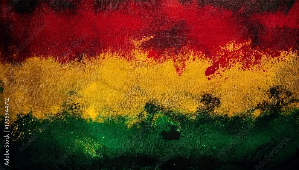 Obraz premium Black History Month Celebration Background A Textured Canvas With Grunge Texture In Red Yellow And Green Paint Colors Symbolizing The Significance Of Black History Month