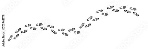 Footprints Walking Path Vector Illustration