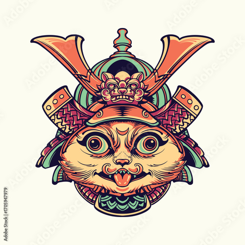 Japanese samurai cat