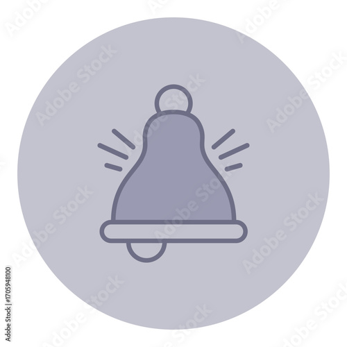Line icon of bell in simplistic and modern design