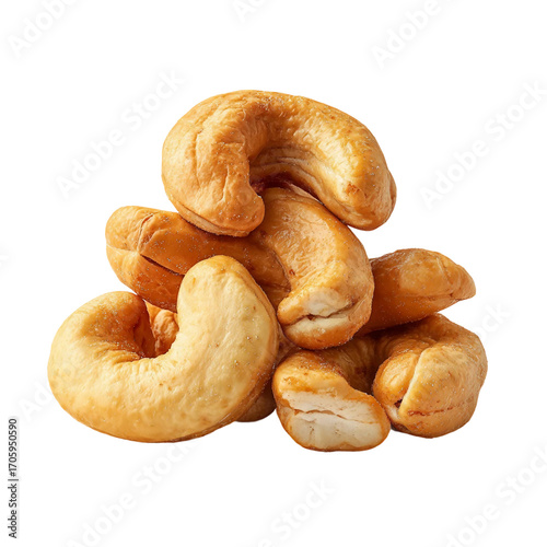  Cashew nuts isolated on with white background