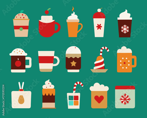 Festive holiday drinks and treats collection