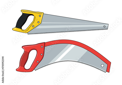 Two different types of saws used for cutting wood and other materials.