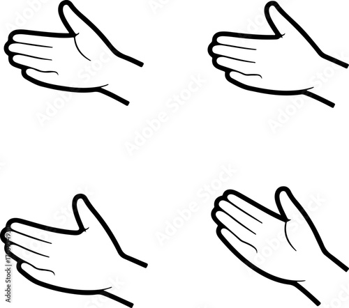 Four hand gestures showing different positions and angles