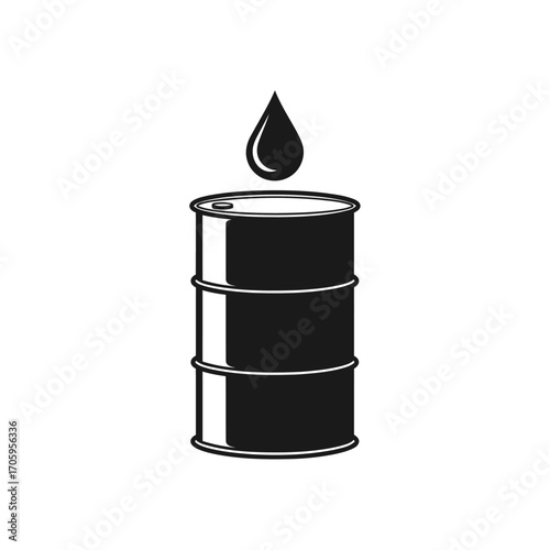 Industrial oil barrel with a single dripping drop