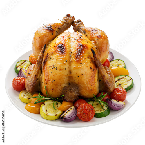 Wallpaper Mural Roasted Chicken with Grilled Vegetables – Golden, Flavorful, and Festive Feast Torontodigital.ca