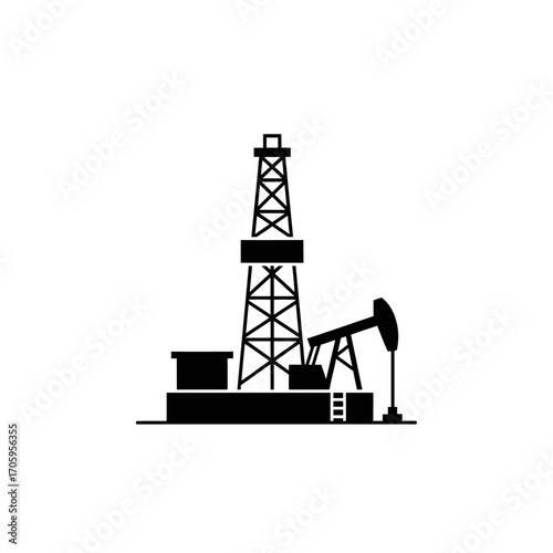 Oil Rig Icon Petroleum Extraction