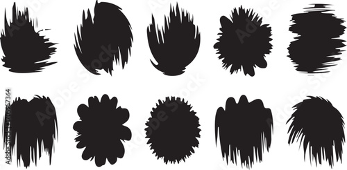 Black abstract organic shapes with jagged edges white
