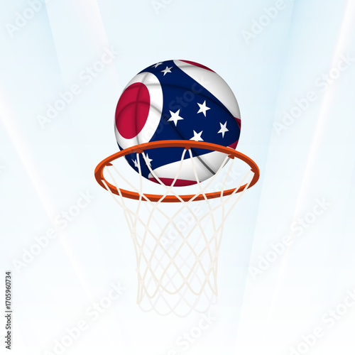 Ohio Flag Basketball Scoring Through Hoop.
