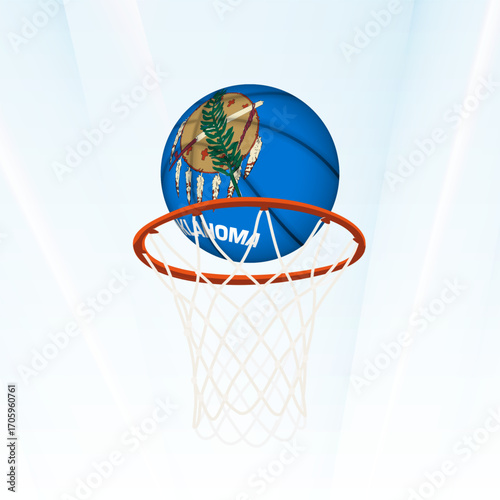 Oklahoma Flag Basketball Scoring Through Hoop.
