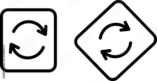 Two circular arrow icons representing rotation or refresh