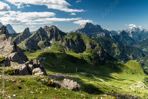 Wallpaper Mural Passo Giau Surrounded by Green Meadows and Dolomite Peaks in Summer Torontodigital.ca