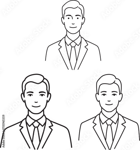 Three businessmen in suit silhouette