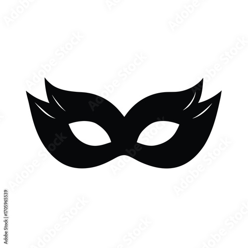 Elegant masquerade mask silhouette for new year party celebrations