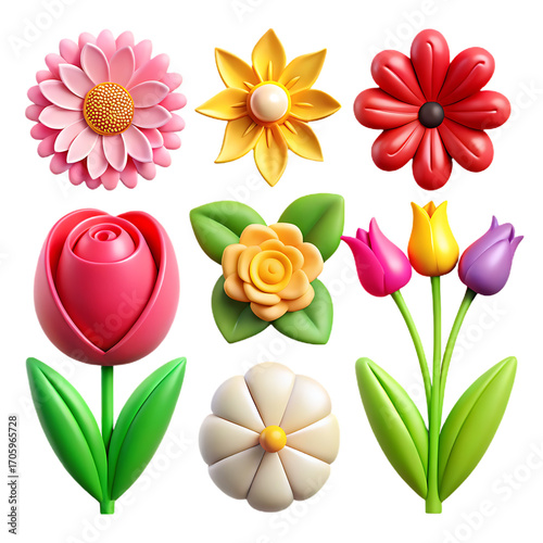 Flower set image icon design 