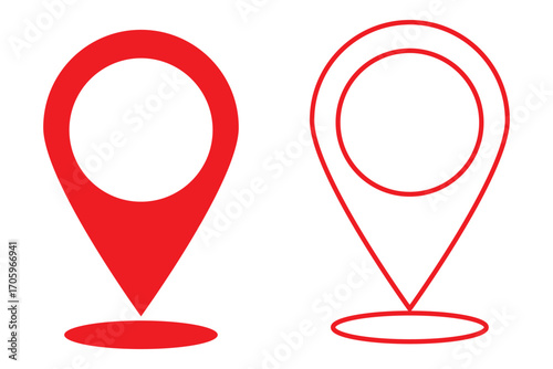 Free Download Red location pin icon on black background simple minimalist design,  - GFXLoad