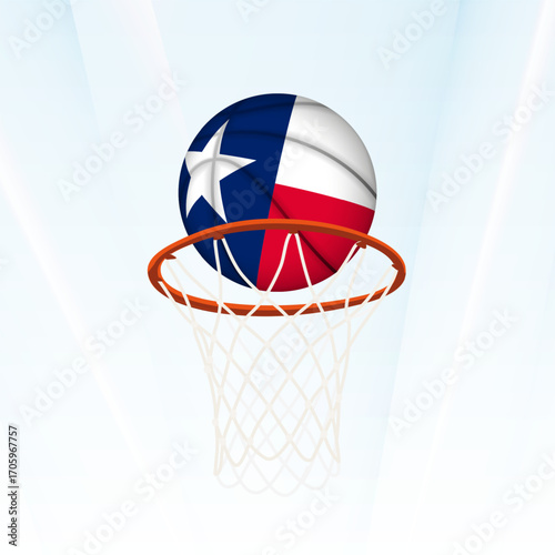 Texas Flag Basketball Scoring Through Hoop.