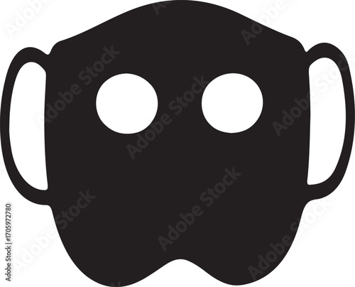   Face mask silhouette boy and grail   