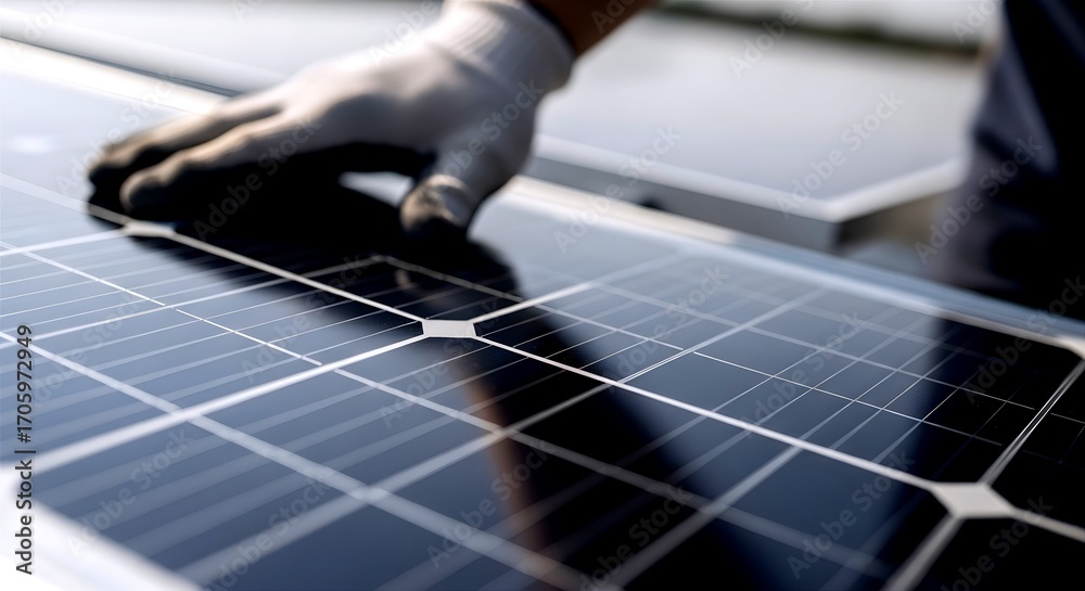 Fototapeta premium Close-Up of Solar Panel Surface for Renewable Energy Technology